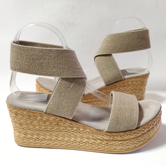 CHARLESTON SHOE CO. Tan Wedge Sandals - Picture 3 of 9